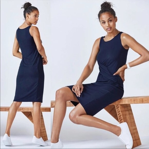 Fabletics Navy Blue Sleeveless Jersey Tank Dress XS - Picture 2 of 13